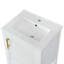 Meuble-lavabo de 20 po avec lavabo et porte d'armoire à fermeture douce, support de rangement, tablette ouverte et plateau en céramique