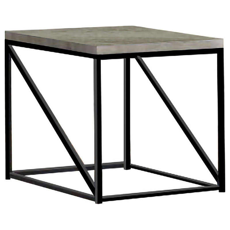 Table de bout d'intérieur, table de bout carrée, table de chevet avec structure en métal