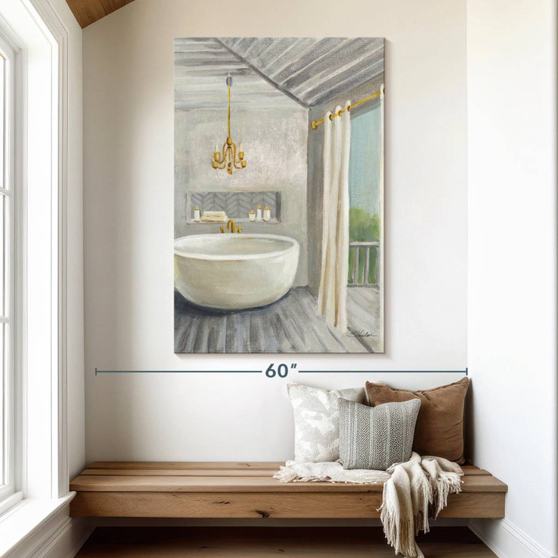 Kerrick Attic Bathroom II - Bois gris, H 51 po x l 34 po