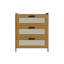 3-Drawer Narrow Bedside Table with Plastic Rattan Details