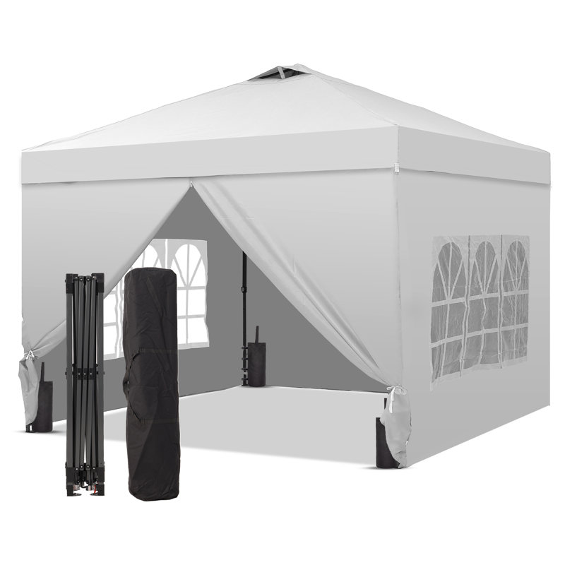 One-Push Set Up Canopy Tents, 12 (ft.) x 12 (ft.), White