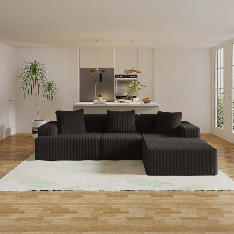 Canapé modulaire convertible, Tissu noir