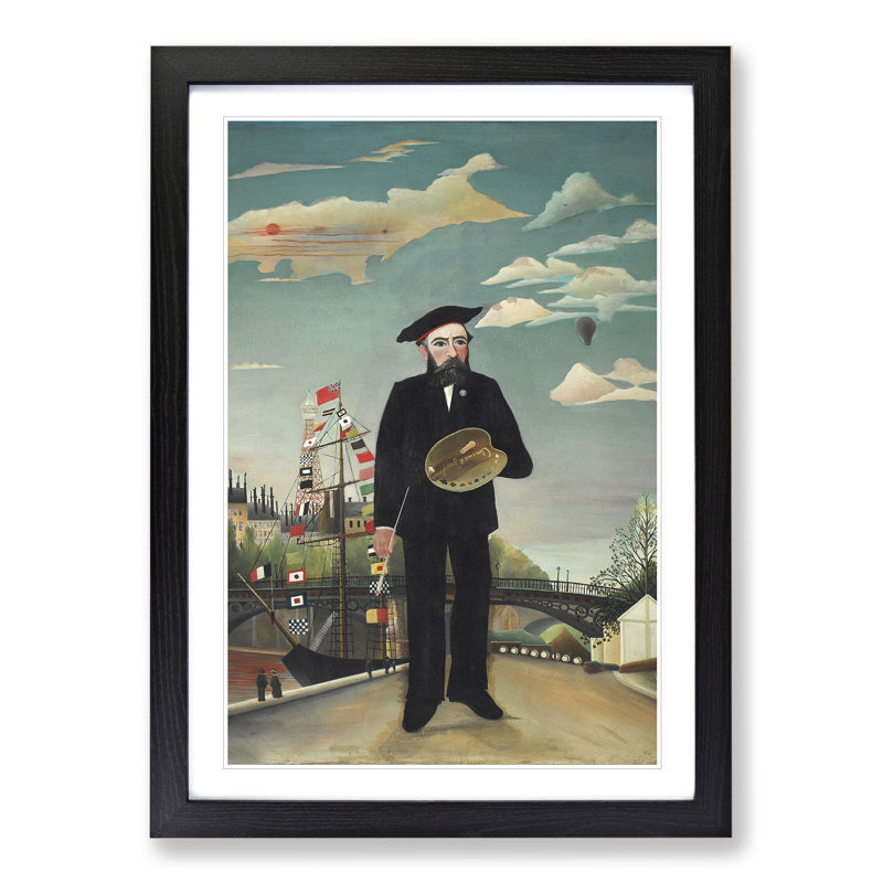 Self-Portrait by Henri Rousseau - Picture Frame Painting, Black Framed, 36cm H x 27cm W x 2cm D