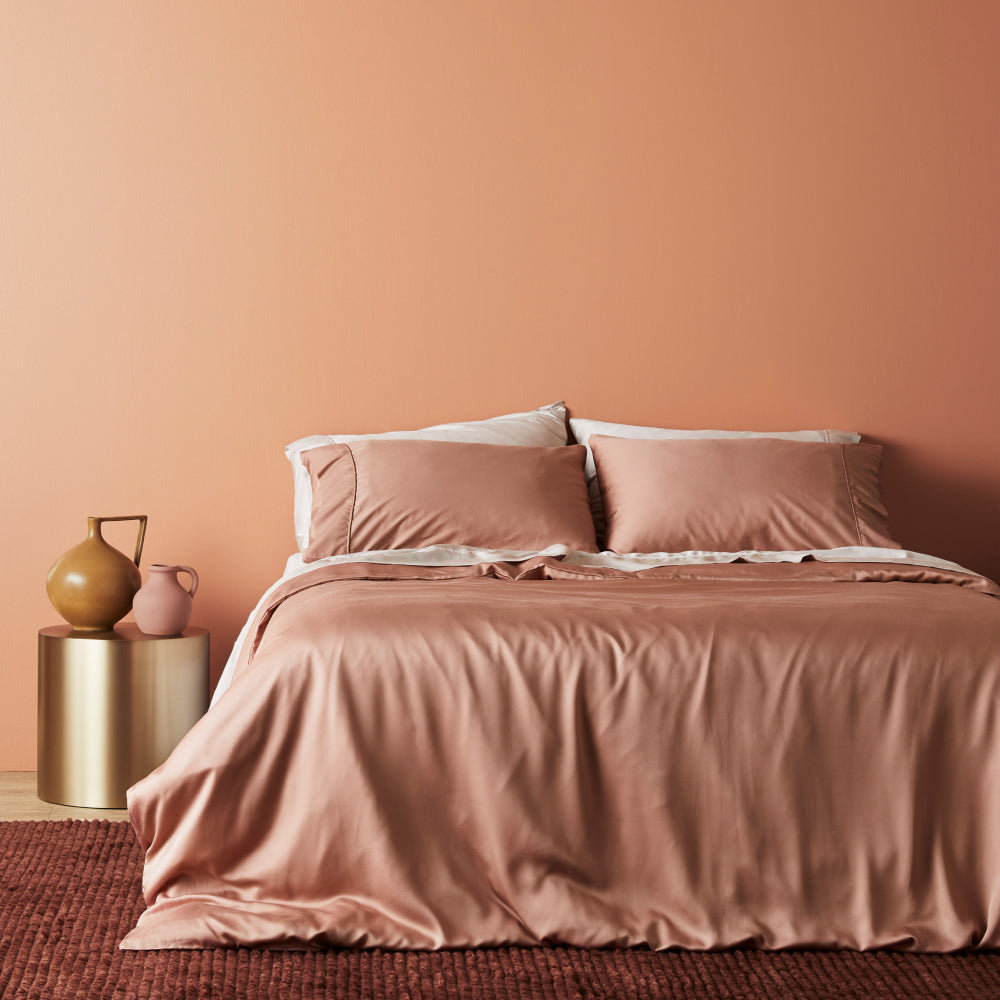 Sateen Duvet Cover Set, Queen Duvet Cover, Almond