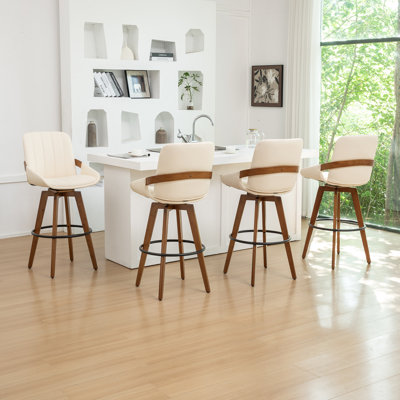 Yes Upholstered Faux Leather Bar Stool