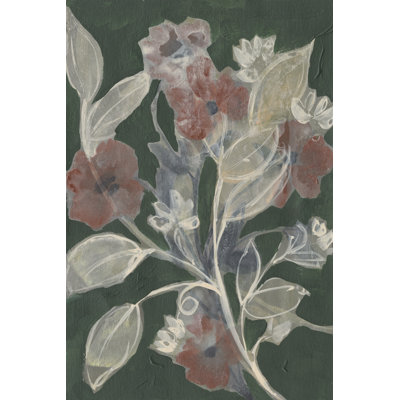 " Blooms On Hunter Green II " by Jennifer Goldberger Painting Print