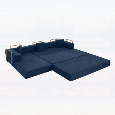 Canapé modulaire de 108 po avec méridienne en L et siège profond pour un confort et un style ultimes