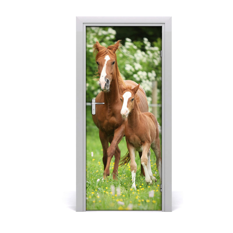 Mare And Foal Door Decal