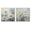 Nature of Blue Zinnias Symphony - Ensemble de 2 collages carrés Zinnias-668168464-668168465