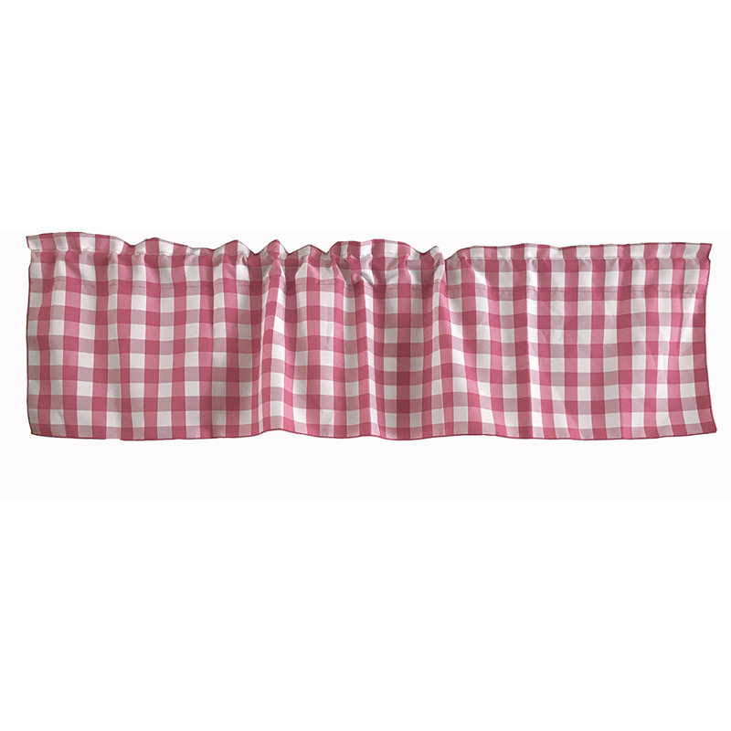 Cantonnière sur mesure l 58 po Haideh Gingham, L 58 po x L 20 po, Corail