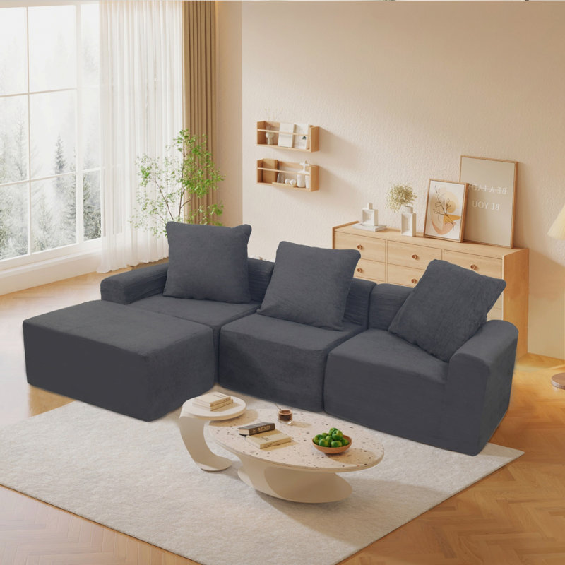 Canapé modulaire modulaire pour le salon, la chambre à coucher, Gris antique