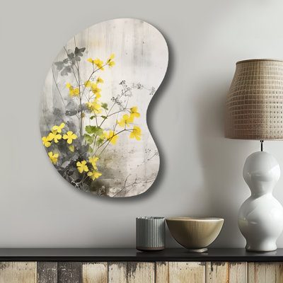 Naim - Art floral en forme irrégulière, sculpture murale asymétrique en métal