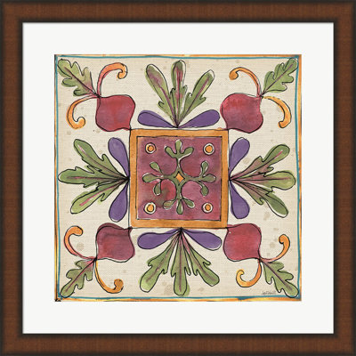 «Farmers Feast Tiles II» par Anne Tavoletti - peinture encadrée