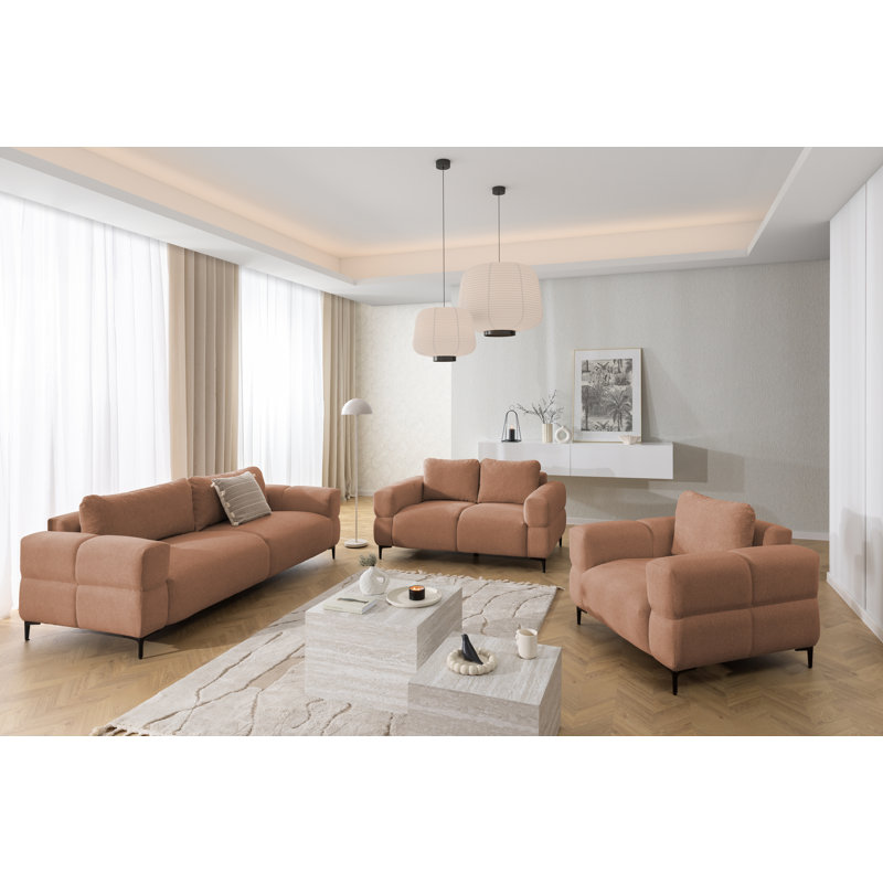 Cardea 3 - Piece Living Room Set, Red