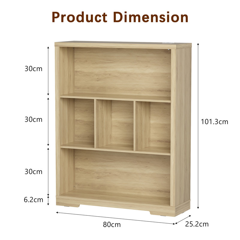 101cm H x 80cm W Bookcase, Oak