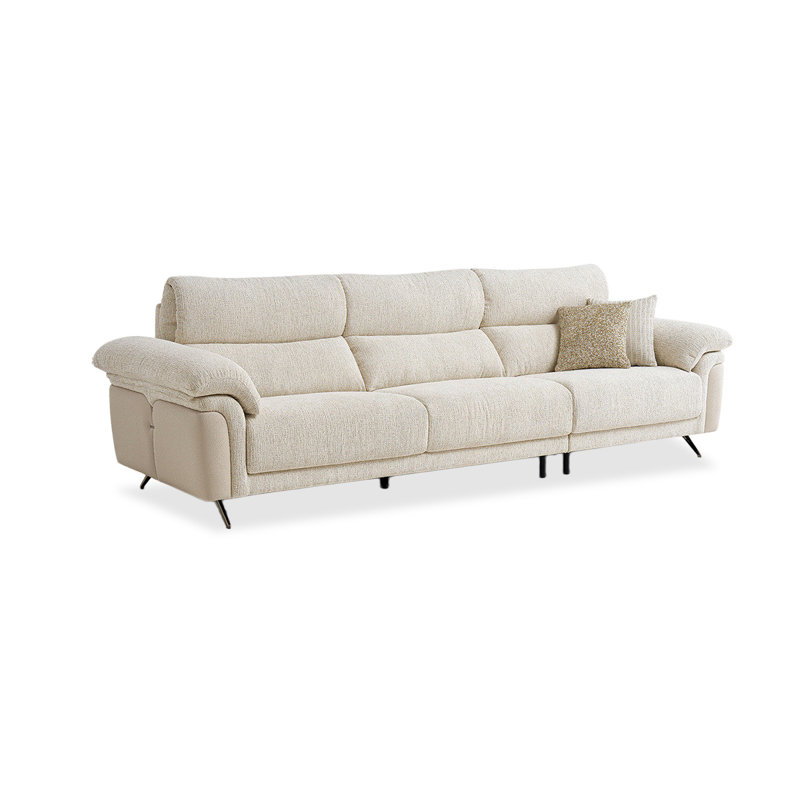 Canapé modulaire en chenille blanc, Blanc, H 36,61 po x l 111,02 po x P 39,76 po