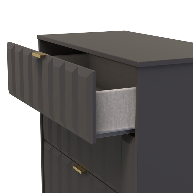 Besian 77cm W 3 - Drawer Chest of Drawers, Graphite