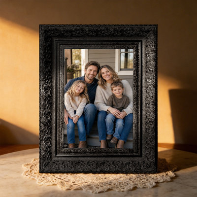 Cadre photo noir de 1 po 8 po x 10 po avec fixation murale ou de table