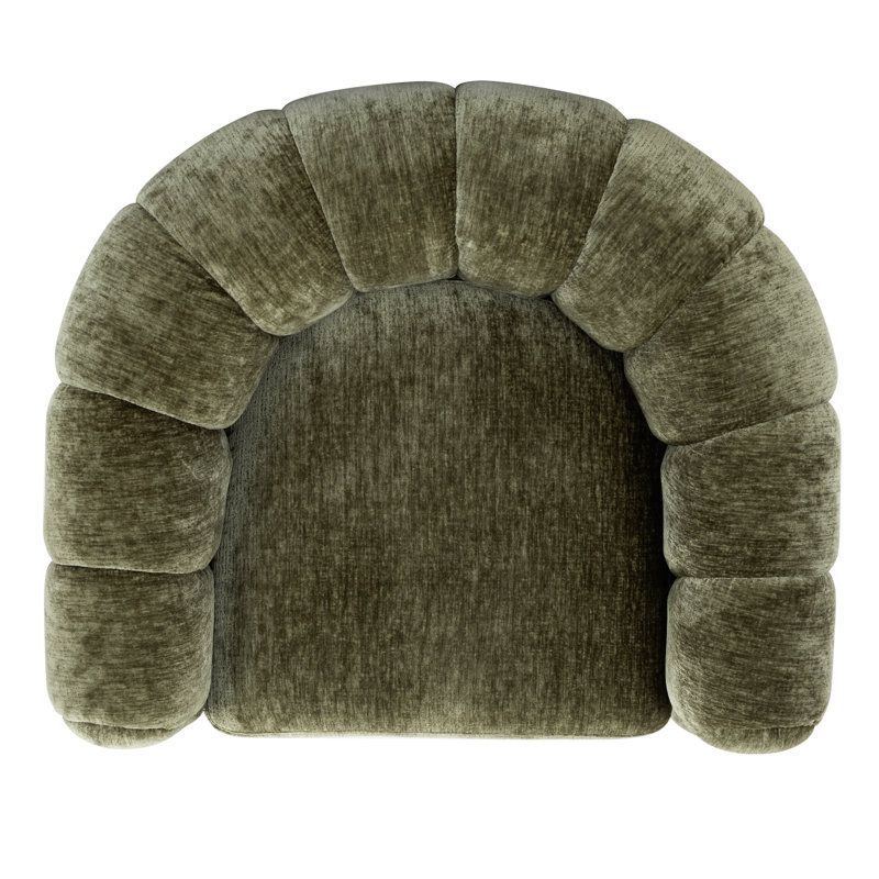 Fauteuil pivotant de 38 po de large Iyari, Green Chenille