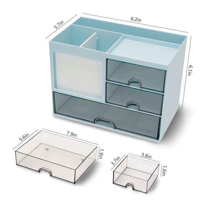 Bavani Plastic Desk Organiser, Blue