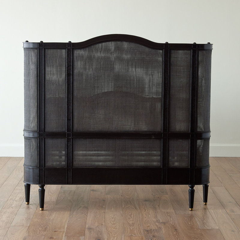 Solid Wood Bed, Black, Queen