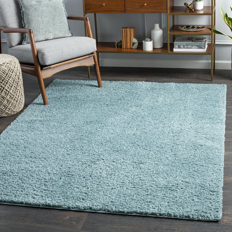 Flash Furniture Willow Collection Modern High-Low Pile Swirled 6x6 Round Turquoise Area Rug - Olefin Accent Rug - Entryway, Bedroom, Living Room