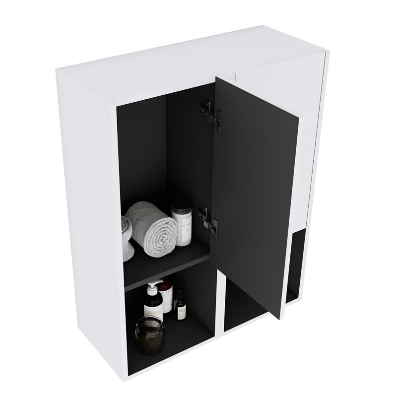 Armoire latérale de salle de bain 12 po, 2 portes à fermeture douce, conception à fixation flottante