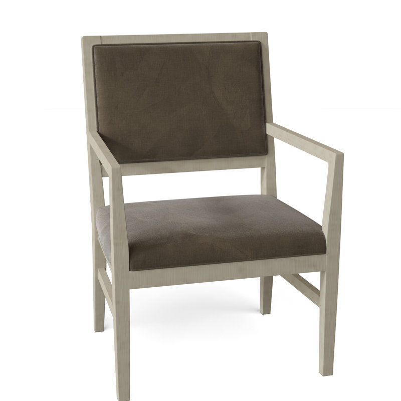 Potter Upholstered King Louis Back Arm Chair, 9953 Mink, Almond Buff