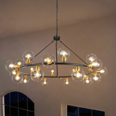 24 - Light Dimmable Chandelier Wagon Wheel Chandelier Living Room Chandelier Entry Chandelier
