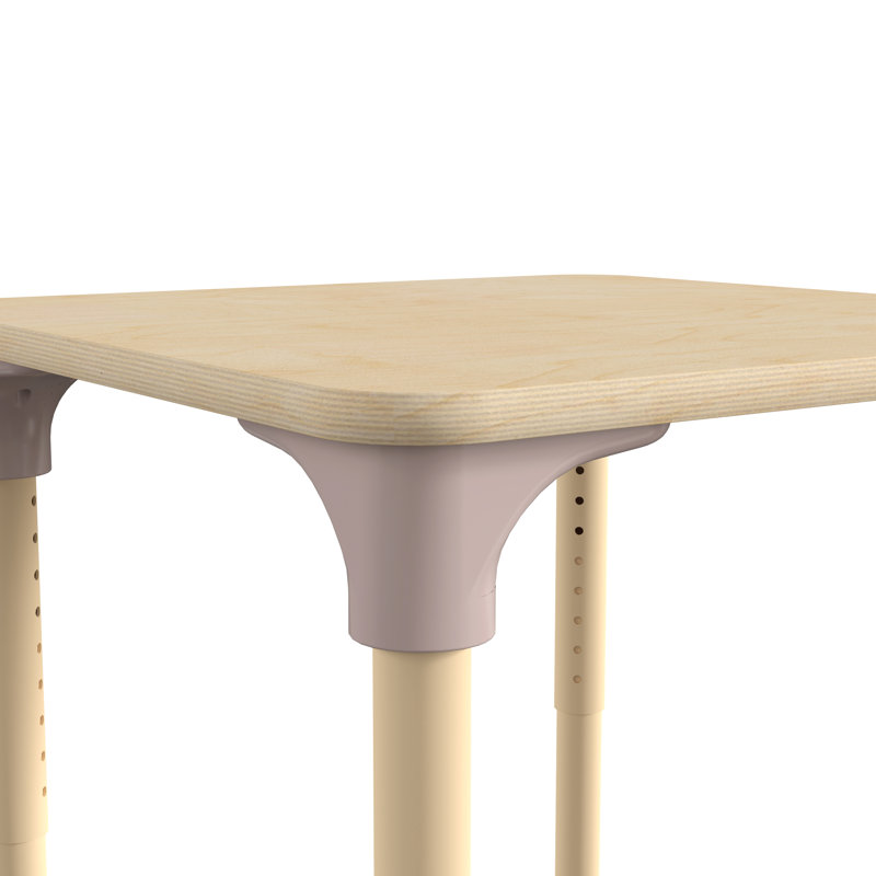 Table de classe carrée en bois à hauteur ajustable Bright Beginnings, Brun