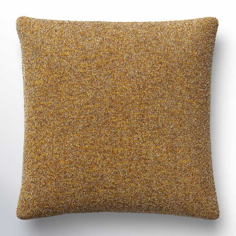 Bobby Throw Pillow, Mustard, 18" x 18", Polyester/Polyfill
