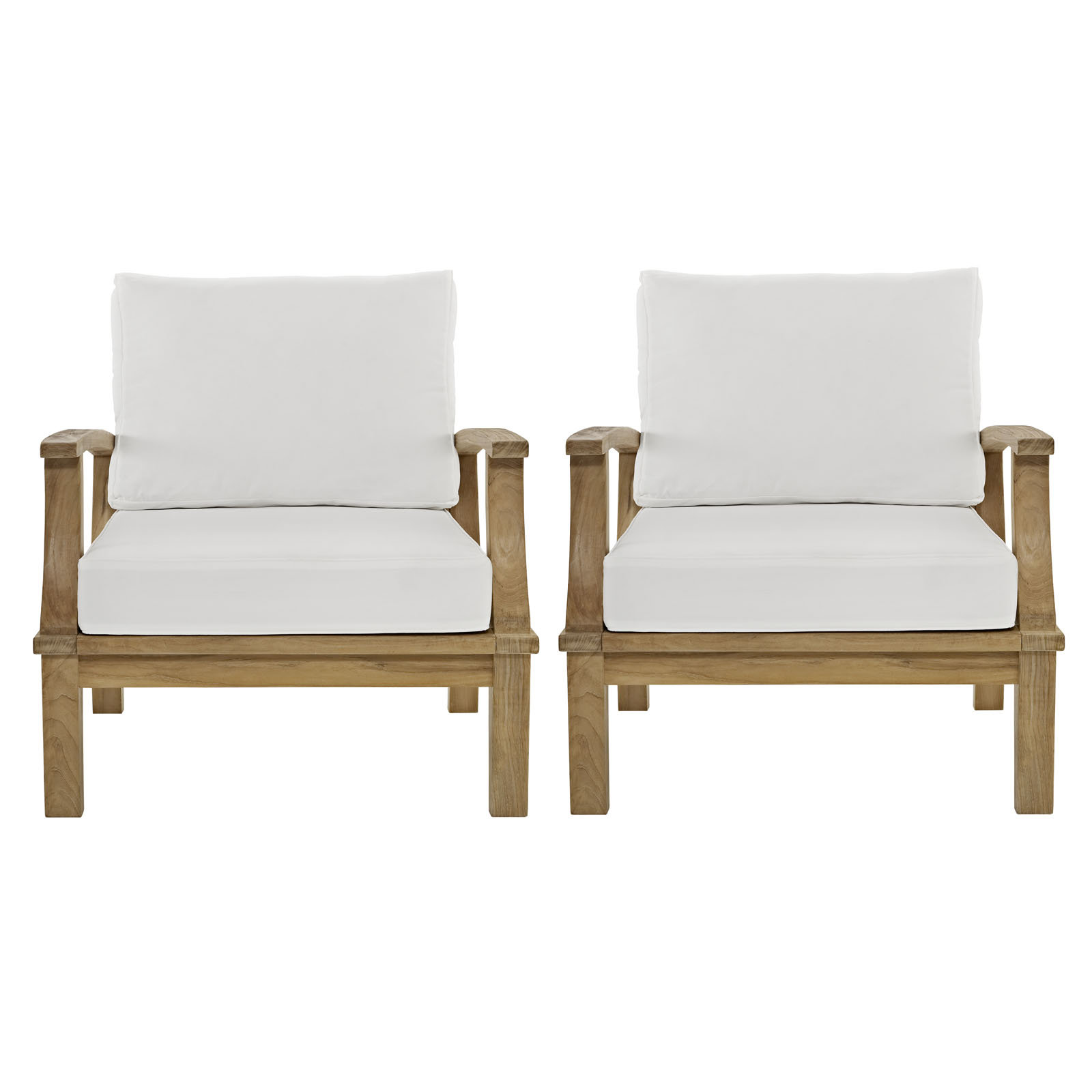 Marina Outdoor Teak Patio Chair with Cushions, White