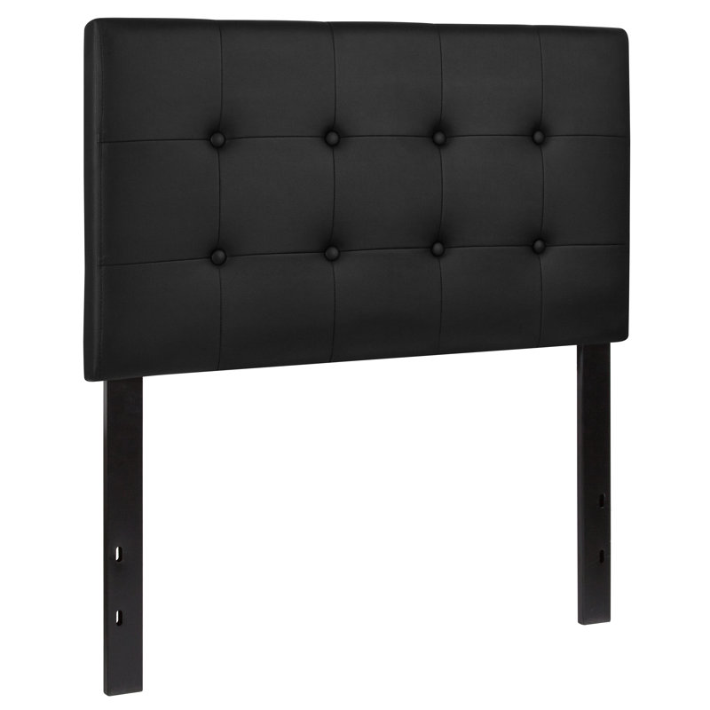 Tête de lit tapissier Ciriaca, Simple, Noir