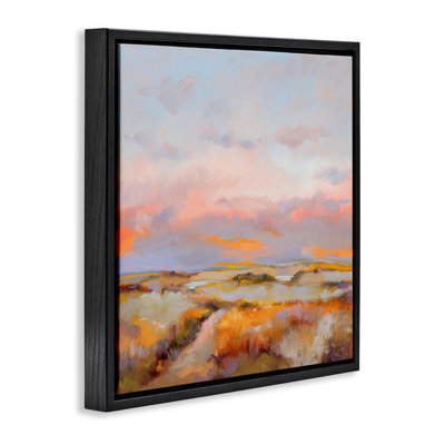  Bright Sun Bleached Meadow Framed Floater Canvas Wall Art by Odile