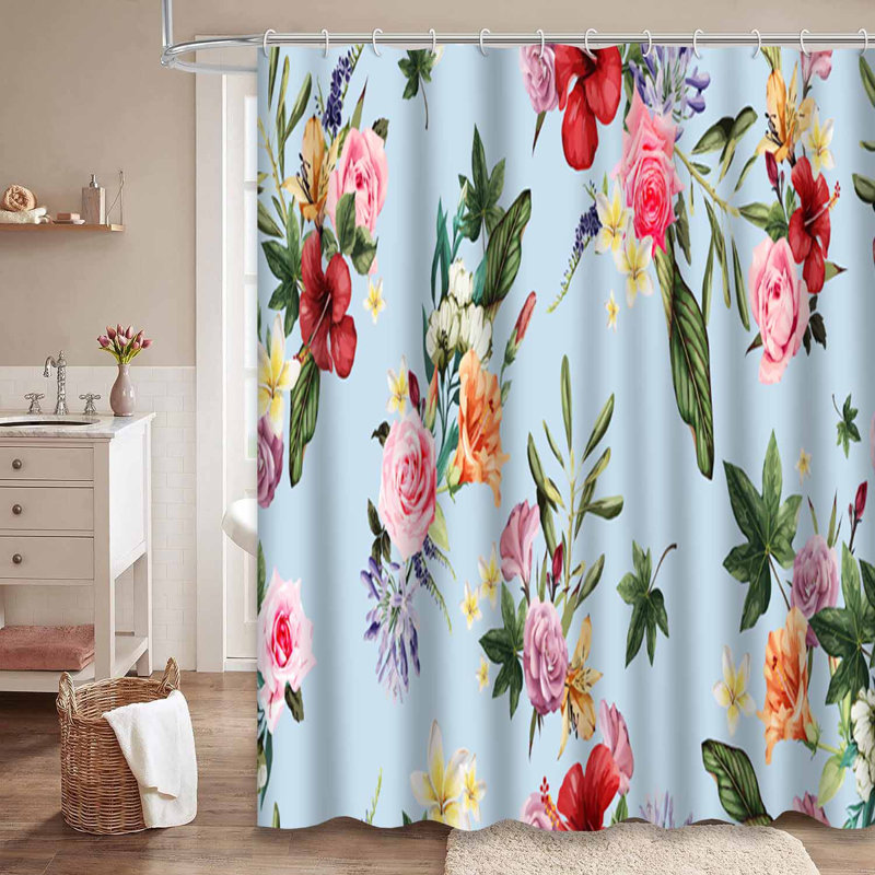 Rideau de douche à 12 crochets Floral Floral, L 72 po x l 78 po