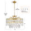 Lustre rond en cristal 24 po, finition or brossé, chaîne réglable