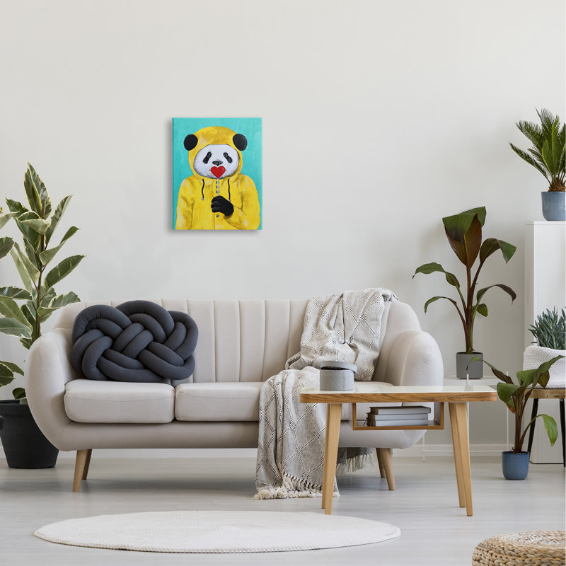 Décoration murale panda pour enfant manteau Emlyn, H 20 po x l 16 po x P 1,5 po, Toile tendue