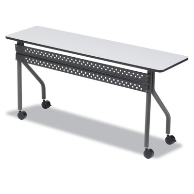 Rectangle Modular Training Table with Casters and Modesty Panel
