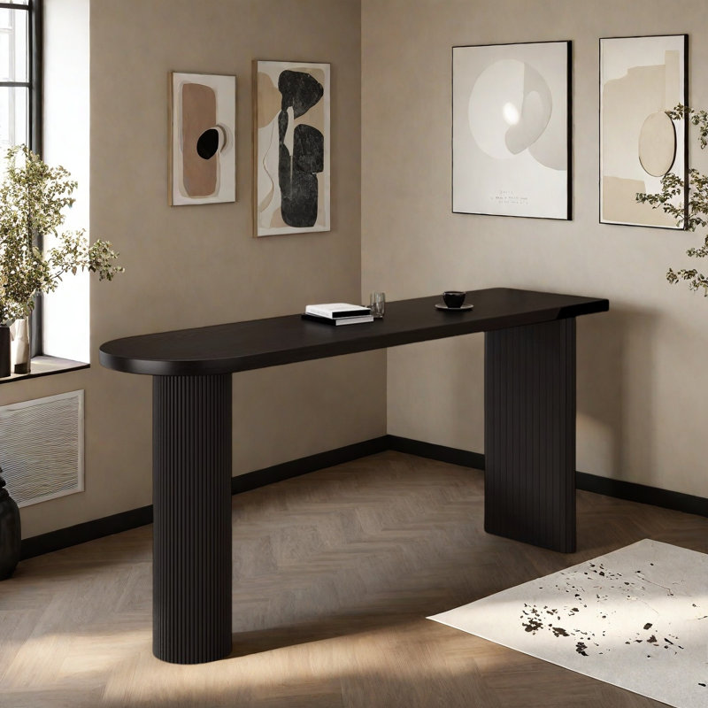Table de bar en bois massif, H 41,3 po x L 55,1 po x l 17,7 po