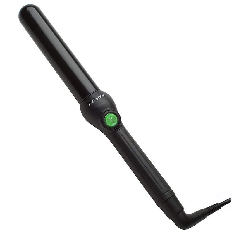 Jose Eber: Clipless Curling Iron 1.25" (32mm) - Black -Professional Tourmaline Ceramic Barrel, Wand Styling Tool, Ion Technology, Heat Resistant Glove