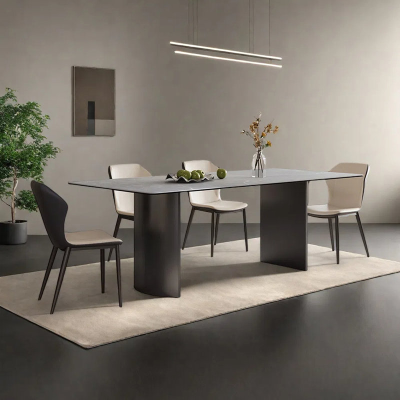 Ensemble de table et chaises gris, H 29,52 po x L 70,86 po x l 31,49 po