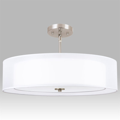 Lustre tambour 3 lumières à abat-jour anaie