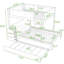 Lit superposé à trois tiroirs avec lit gigogne simple, bureau intégré et ports USB-338211689-338211702