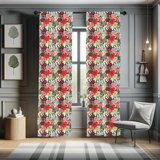 Floral Semi-Sheer Rod Pocket Curtain Panels