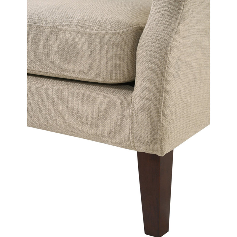 Fauteuil à oreilles capitonné à boutons, fauteuil à oreilles, fauteuil d'appoint, fauteuil d'appoint moderne, Bleu, Brown