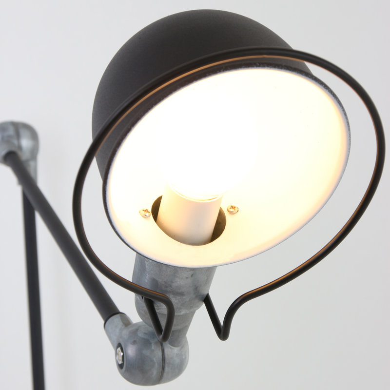 Lemke Swing Arm Sconce, Grey/Black