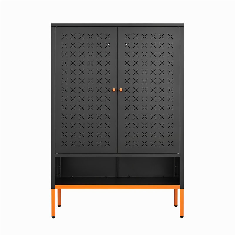 Double Door Shoe Cabinet, Black