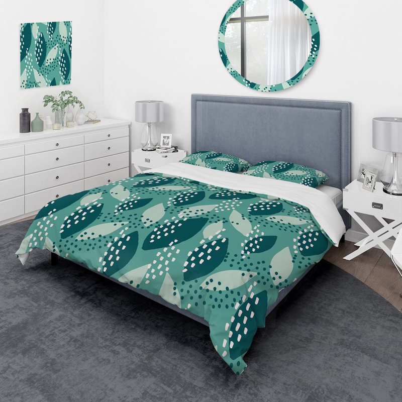 Housse de couette en microfibre 3 pièces, Housse de couette pour grand lit + 2 taies décora, Bleu