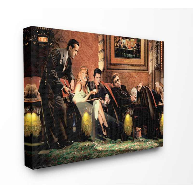 " Theater Show Vintage Hollywood Movie Star Classic Illustration ", Wrapped Canvas, 24" H x 30" W x 1.5" D