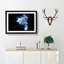 Blue Neon Motocross in Abstract - Picture Frame Painting Print-55687219-55687216